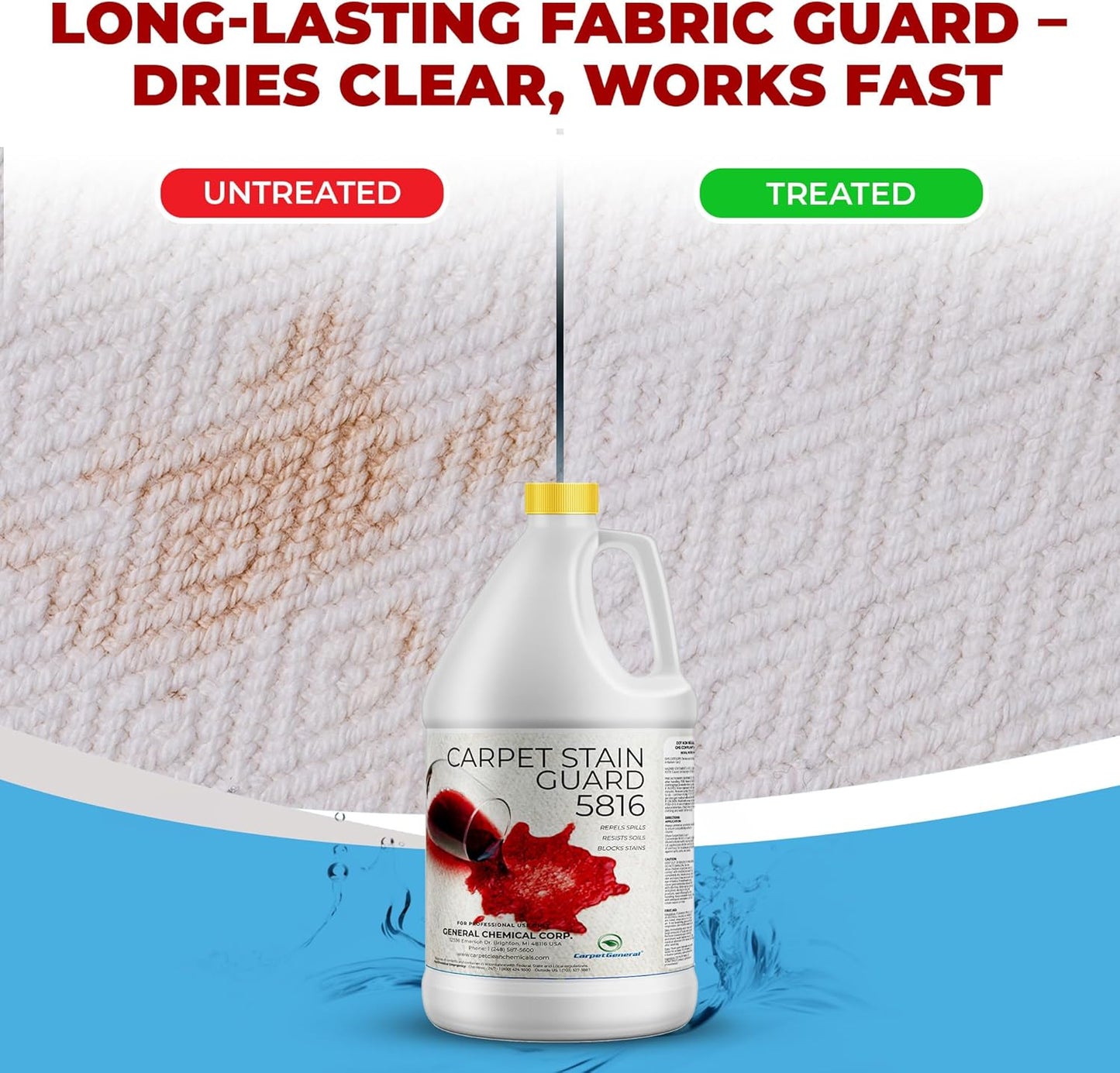 General Chemical Stain Shield Spray - Safe Fabric Protector Spritz and Stain Guard 5816 for