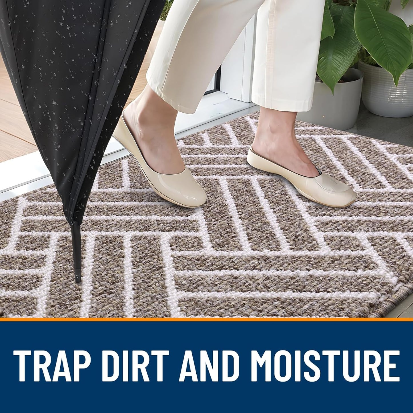 OLANLY Large Indoor Door Mat, 59x35 Inch, Dirt Resistant and Absorbent, Non-Slip Rubber Backing
