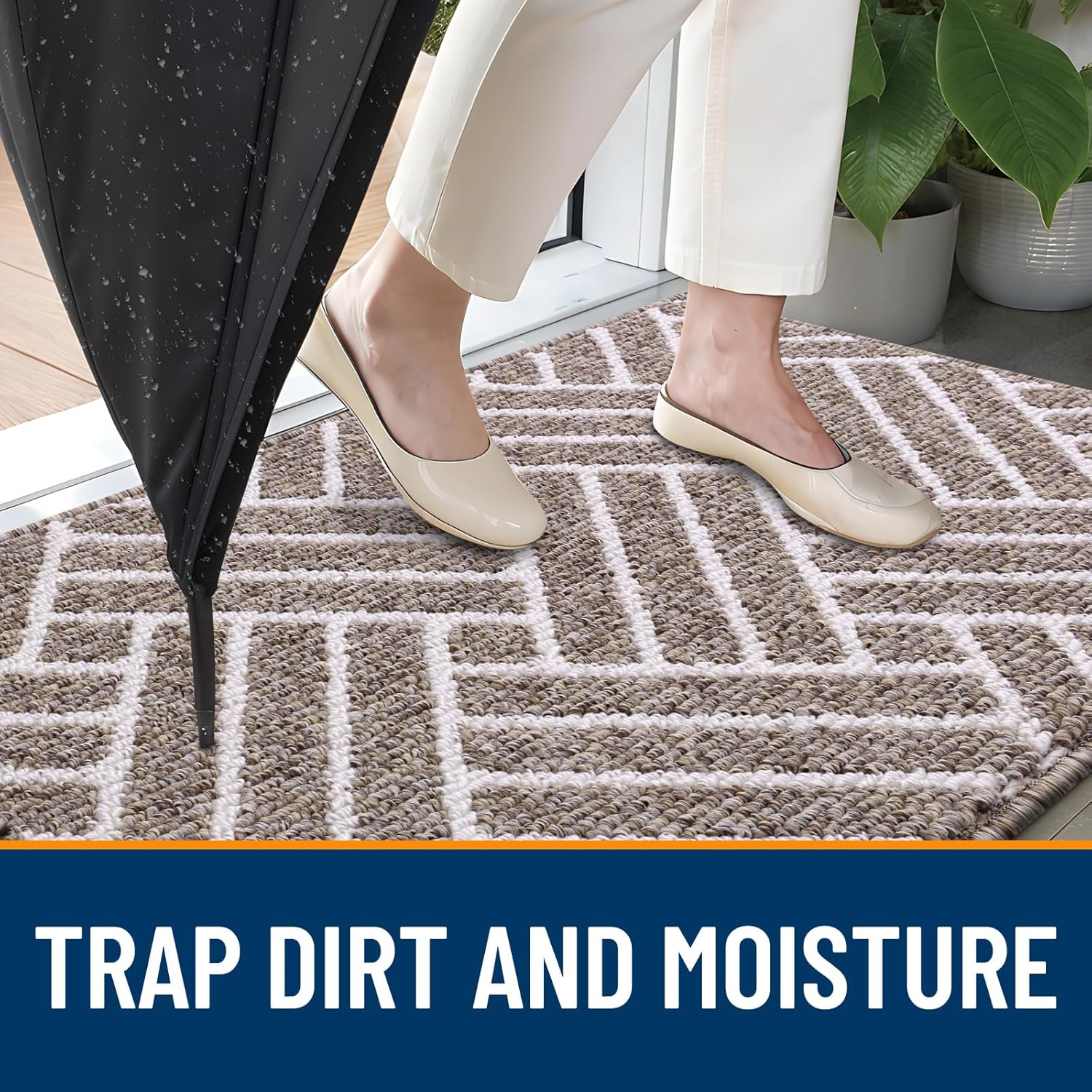 OLANLY Indoor Door Mat, 40x32 Inch, Dirt Resistant and Absorbent, Non-Slip Rubber Backing Floor