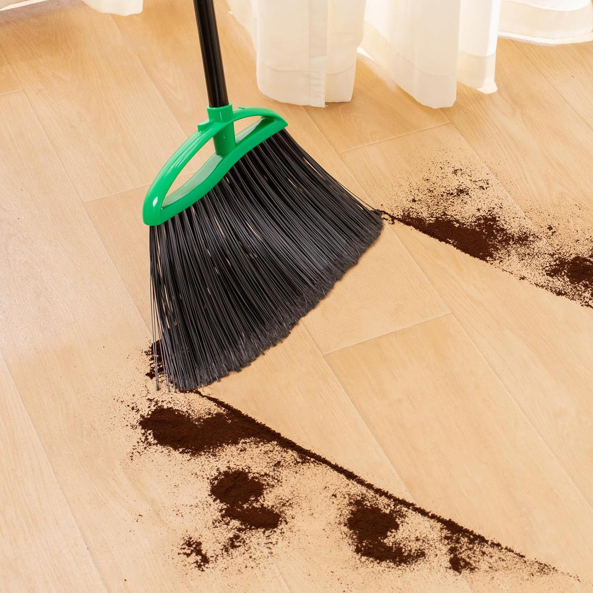 2 Pack Angle Broom, 55" Long Handle Heavy-Duty Indoor Outdoor Brooms, Household Commercial Floor