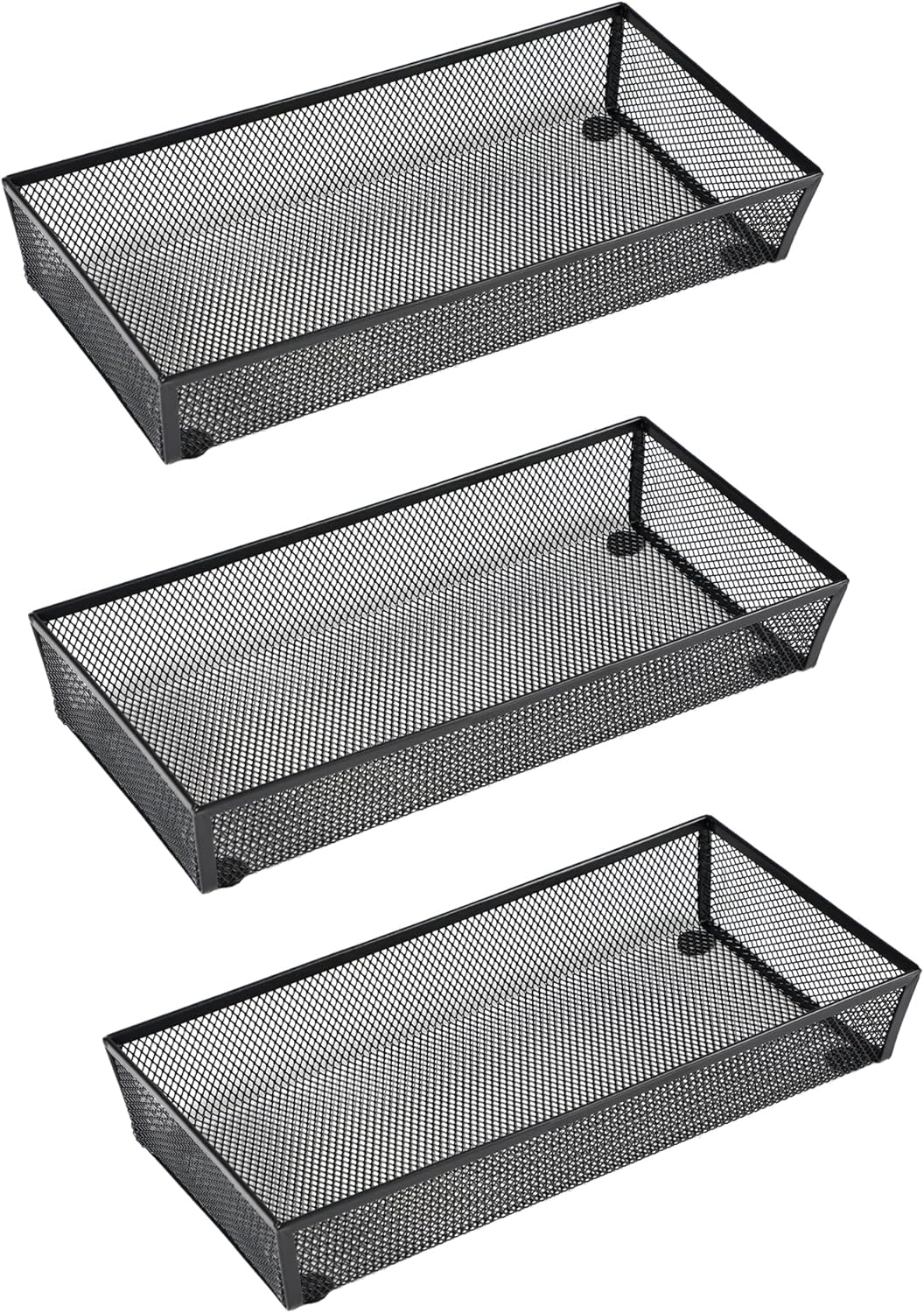 BYCY 3 Pack Mesh Flatware Drawer Organizer for Kitchen/Office/Home Tools,Spoon Knife Fork