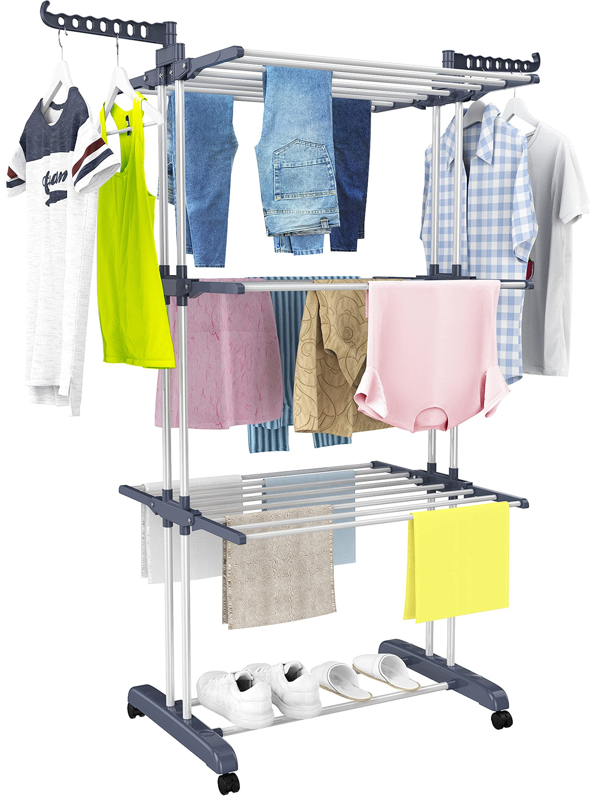 HOMIDEC Clothes Drying Rack, 4-Tier(67.7" H) Foldable Drying Rack Clothing