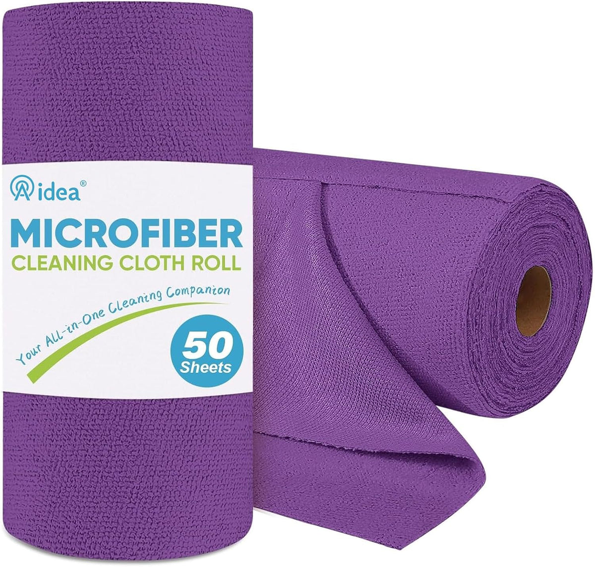 AIDEA Microfiber Cleaning Cloth Roll, 50PK, Reusable Paper Towels Tear Away Cloth, Microfiber