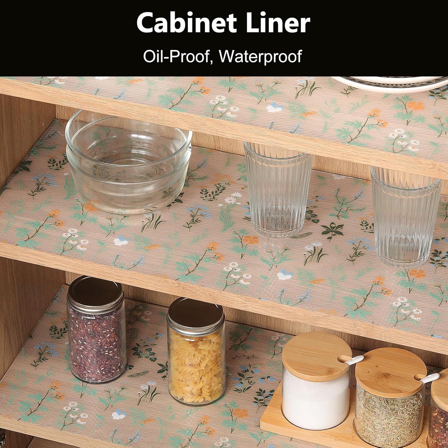 INNOLITES Shelf Liners for Kitchen Cabinets – Drawer Liner Waterproof & Oil-Proof, Non-Adhesive EVA