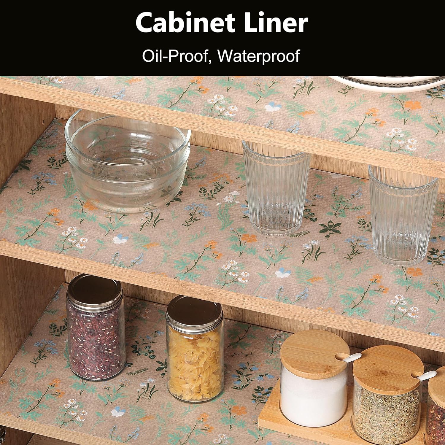 INNOLITES Shelf Liners for Kitchen Cabinets – Drawer Liner Waterproof & Oil-Proof, Non-Adhesive EVA