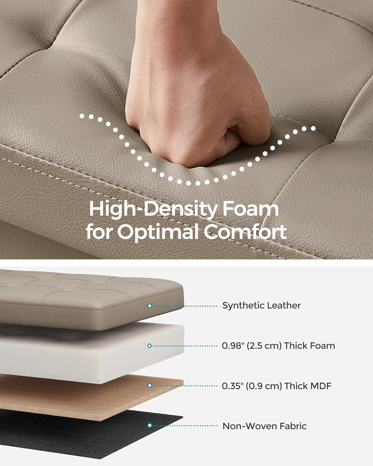 SONGMICS MAZIE Collection - 43 Inches Storage Ottoman Bench with Flipping Lid, Storage Chest with