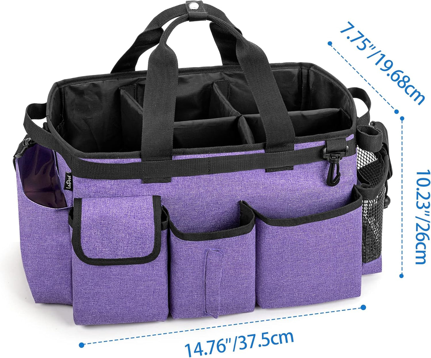 LoDrid Large Wearable Cleaning Caddy Bag with Detachable Divider, Cleaning Supply Tote Organizer