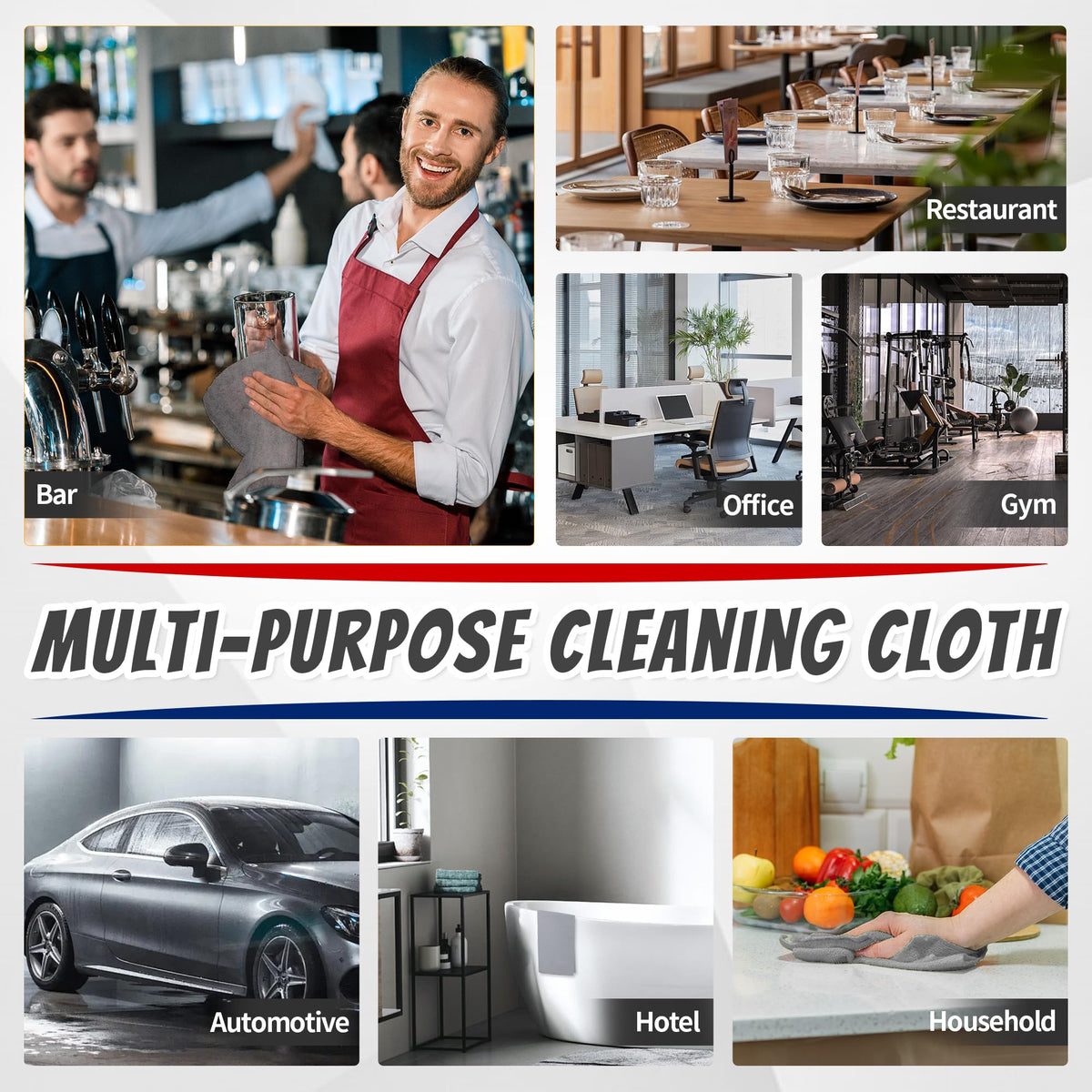 FIXSMITH Shop Towels, Pack of 200, Grey Microfiber Cleaning Cloth Bulk, Microfiber Towels for Cars