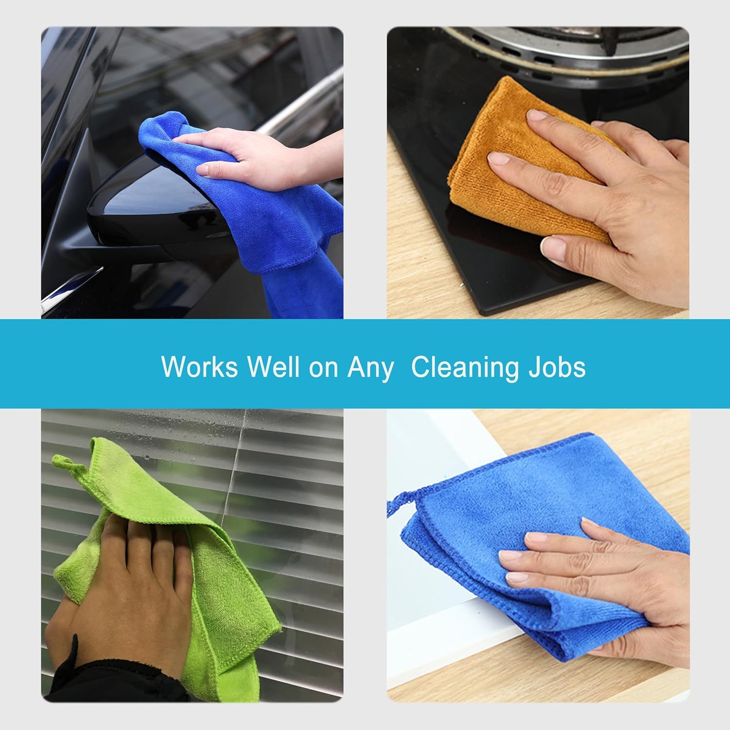 Microfiber Cleaning Cloth for Kitchen Housekeeping Dish Electronics Dust Rags Thick Lint Free Car