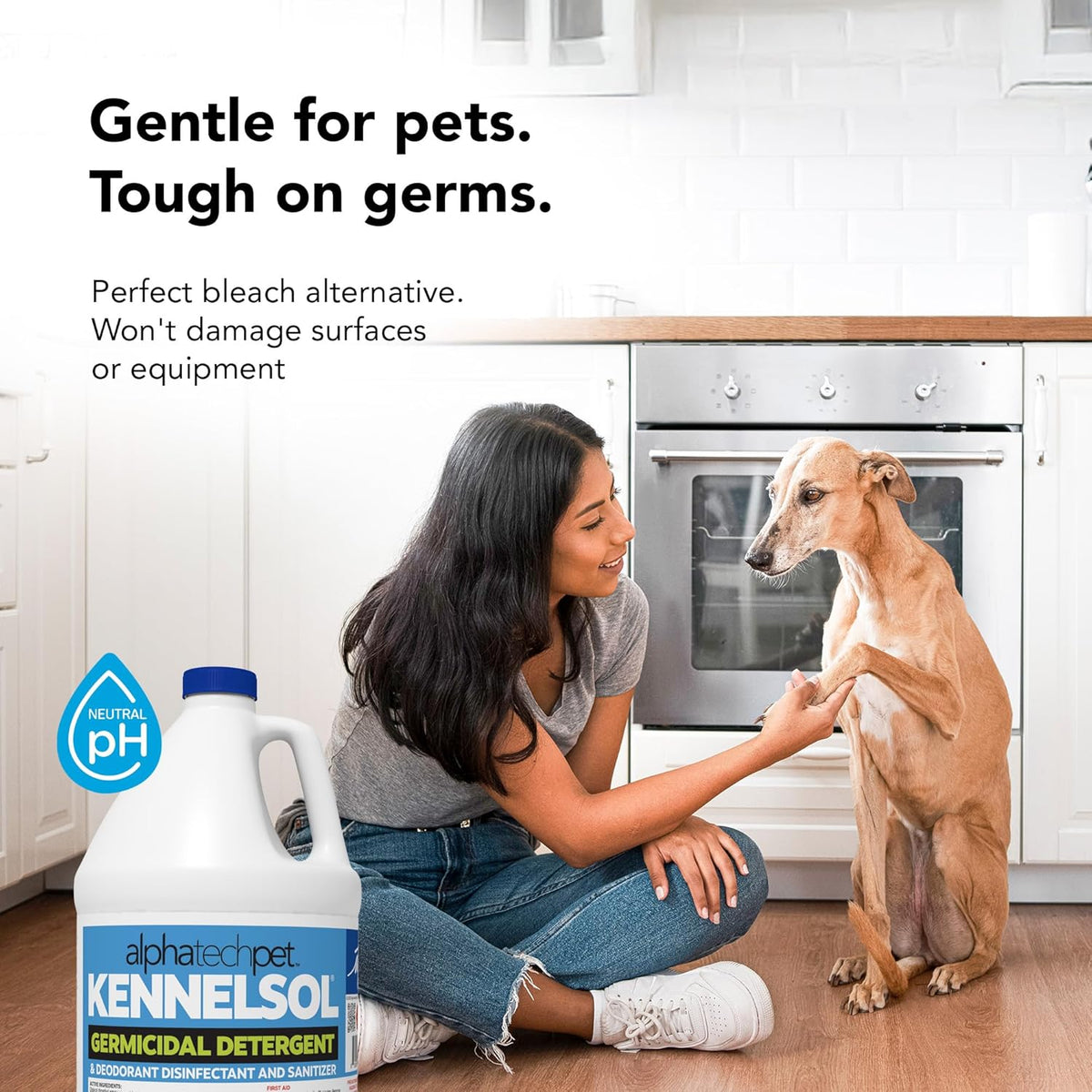 ATP KennelSol 1-Step Kennel Cleaner - 1 Gallon (Pack of 4) Liquid Disinfectant, Effective Against