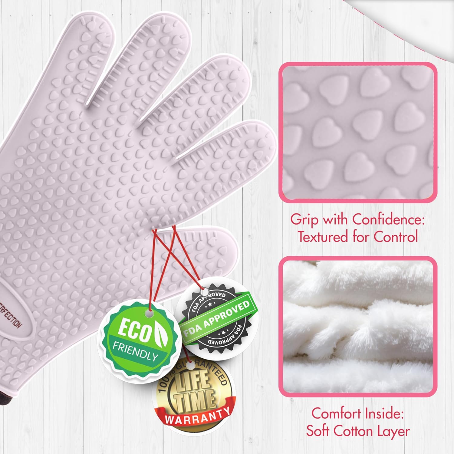 KITCHEN PERFECTION Silicone Smoker Oven Gloves for Women -Extreme Heat Resistant BBQ Gloves -Handle