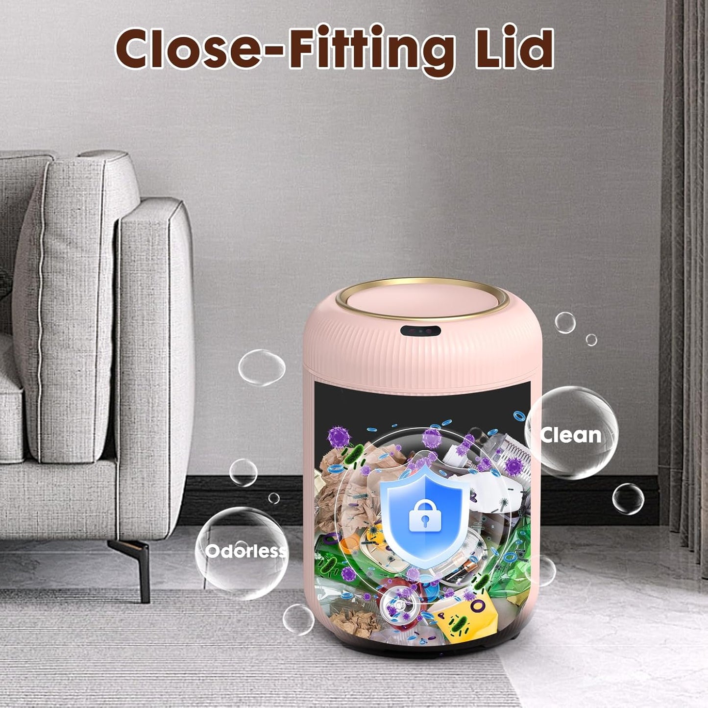 Procade Automatic Motion Sensor Bathroom Trash Can with Lid, 3 Gallon Touchless Trash Bin, Smart