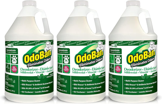 OdoBan Professional Disinfectant and Odor Eliminator Concentrate, 3-Pack, 1 Gallon Each, Original