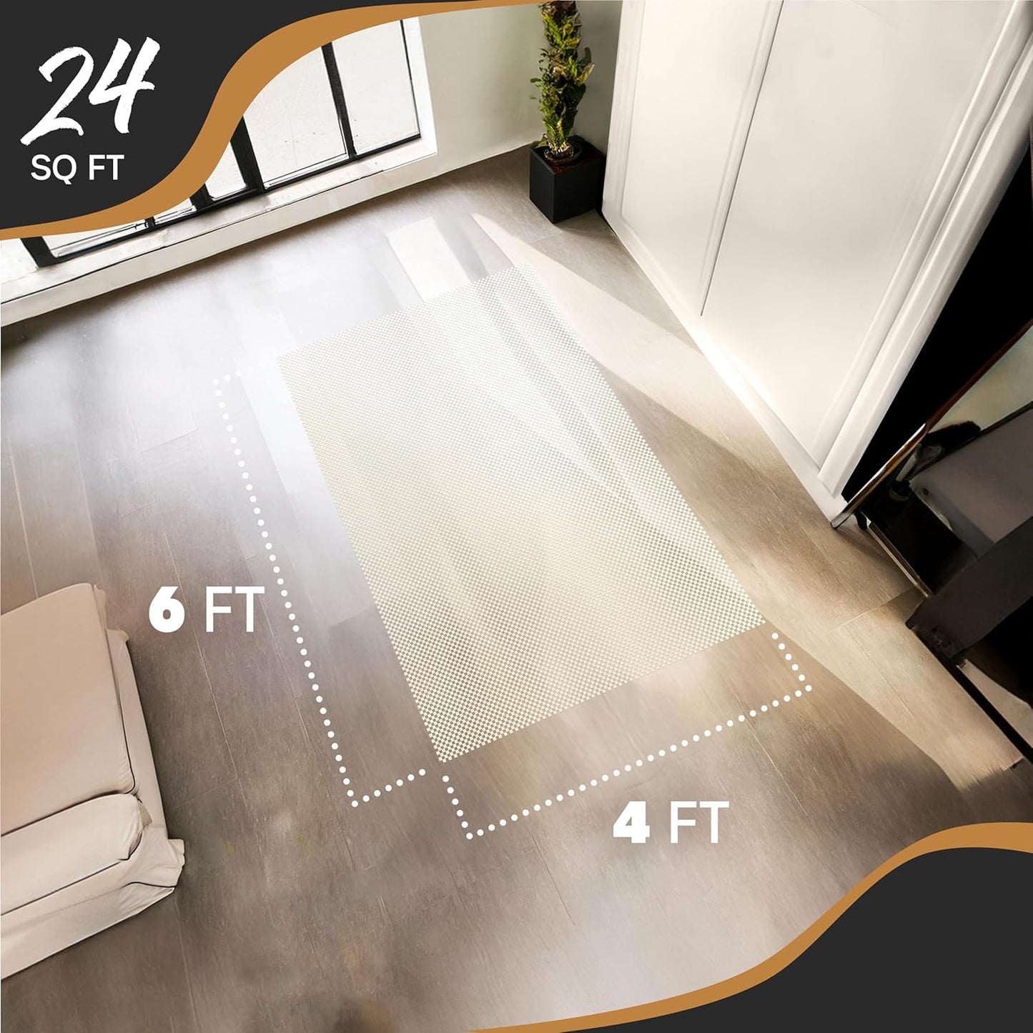 Nevlers 4'x6' White Non Slip Rug Pads | PVC Foam Rug Gripper for Hardwood Floors | Customizable