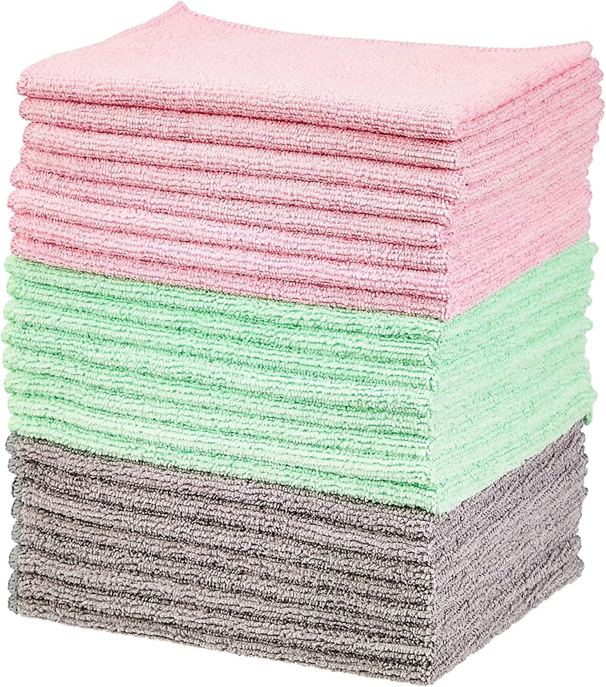 Amazon Basics Microfiber Cleaning Cloths, Ultra Soft and Absorbent, Free from Streaks/Lint/Scratch