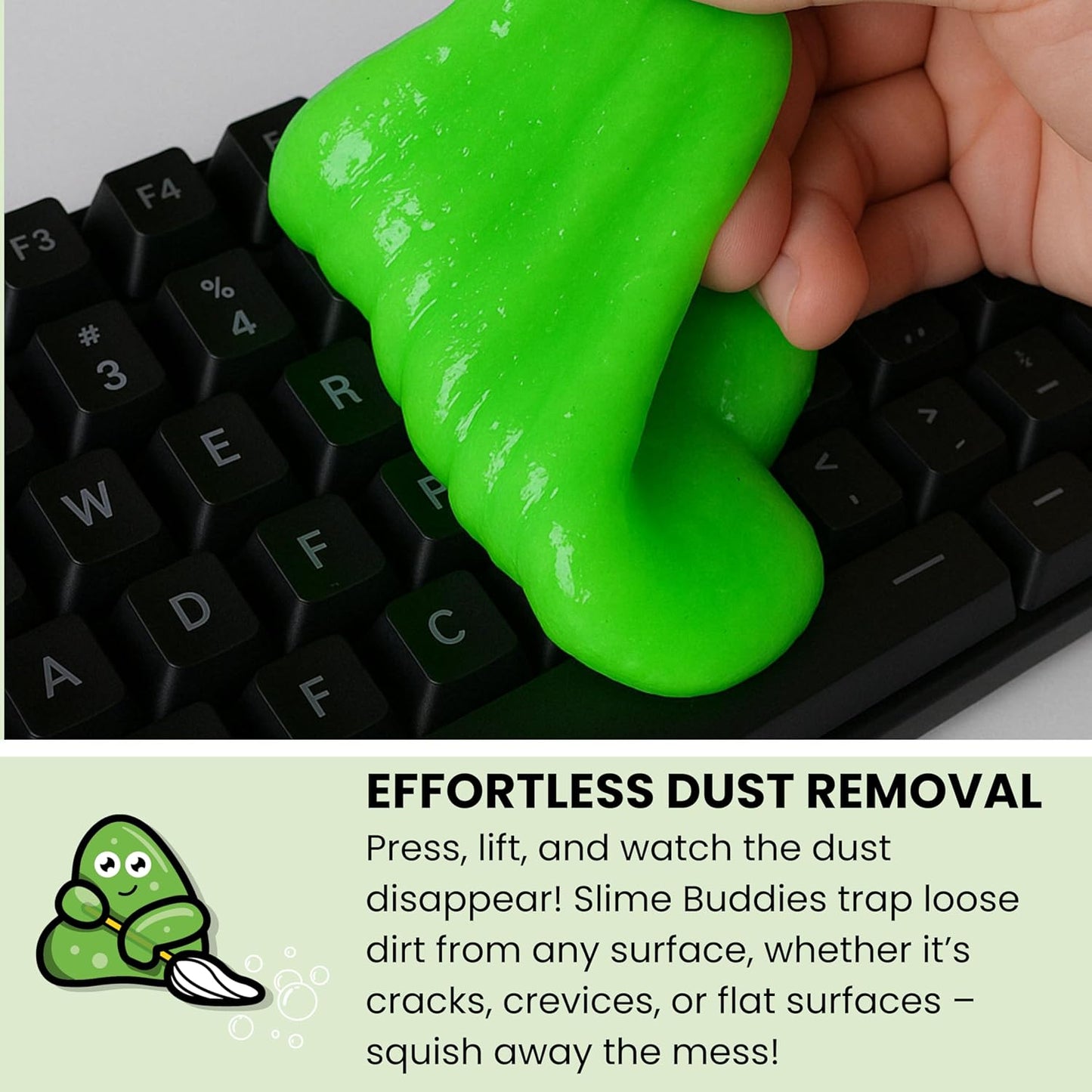 Slime Buddies Car Cleaning Gel Putty - Apple Scented Interior Detailing Tool for Cup Holders, Air
