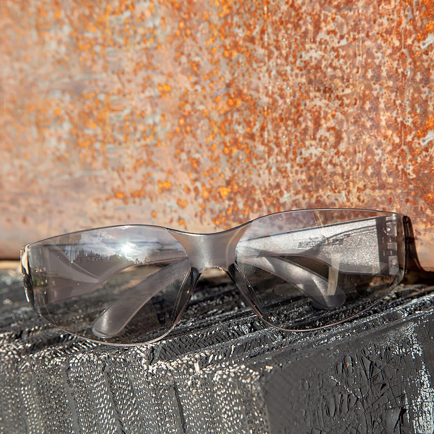 BISON LIFE Safety Glasses - Scratch Resistant Wrap Around Eyewear, Polycarbonate ANSI Z87.1 Impact