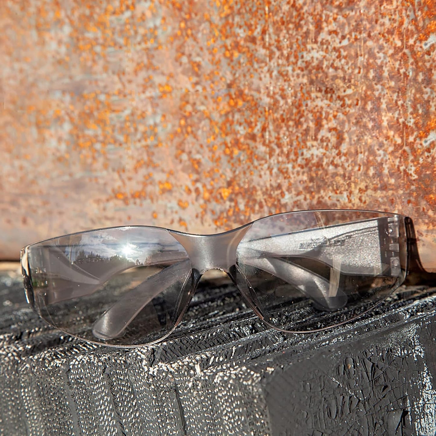 BISON LIFE Safety Glasses - Scratch Resistant Wrap Around Eyewear, Polycarbonate ANSI Z87.1 Impact
