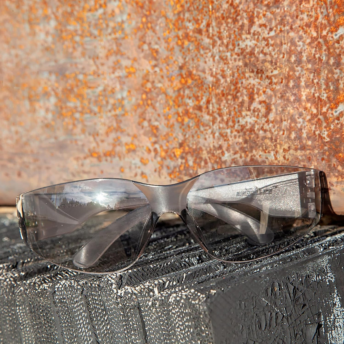 BISON LIFE Safety Glasses - Scratch Resistant Wrap Around Eyewear, Polycarbonate ANSI Z87.1 Impact