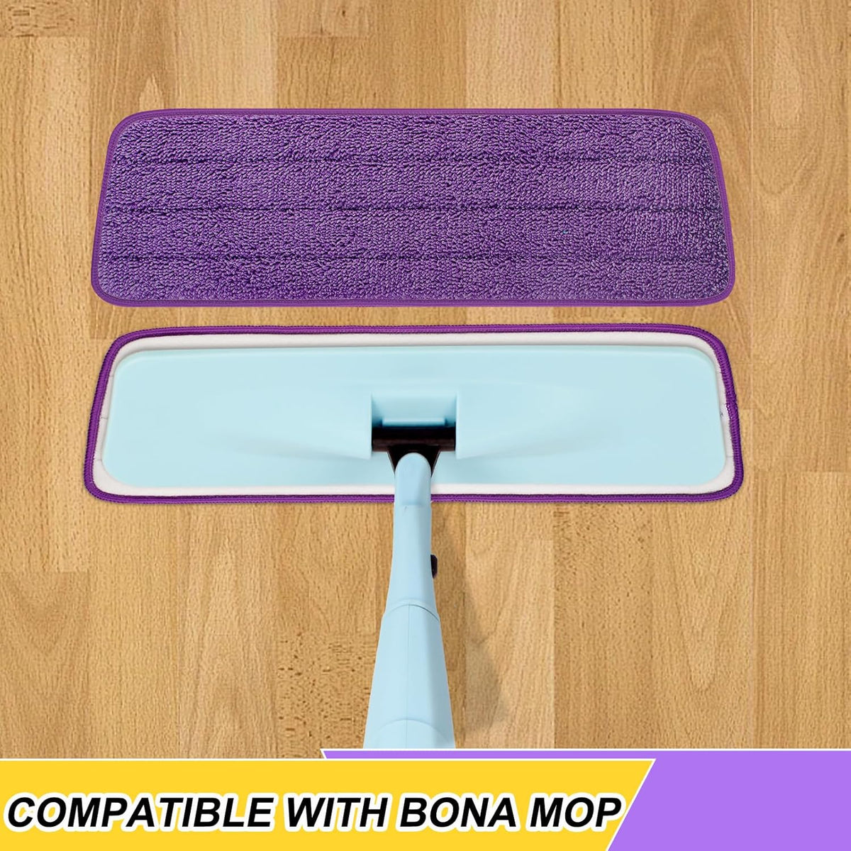 10 Pack 16.5 inch Reusable Mop Pads Microfiber Spray Mop Replacement Heads for Wet/Dry Mops