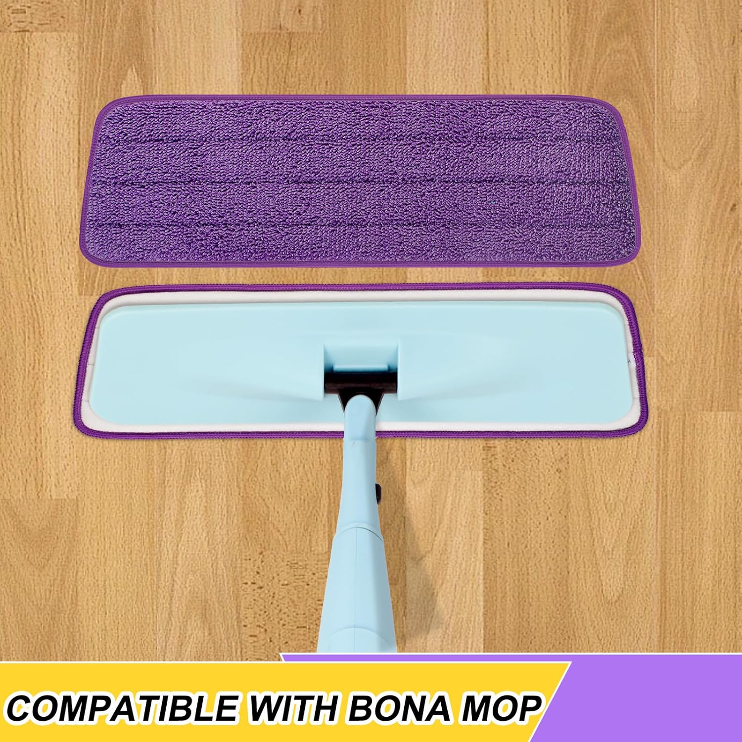 10 Pack 16.5 inch Reusable Mop Pads Microfiber Spray Mop Replacement Heads for Wet/Dry Mops