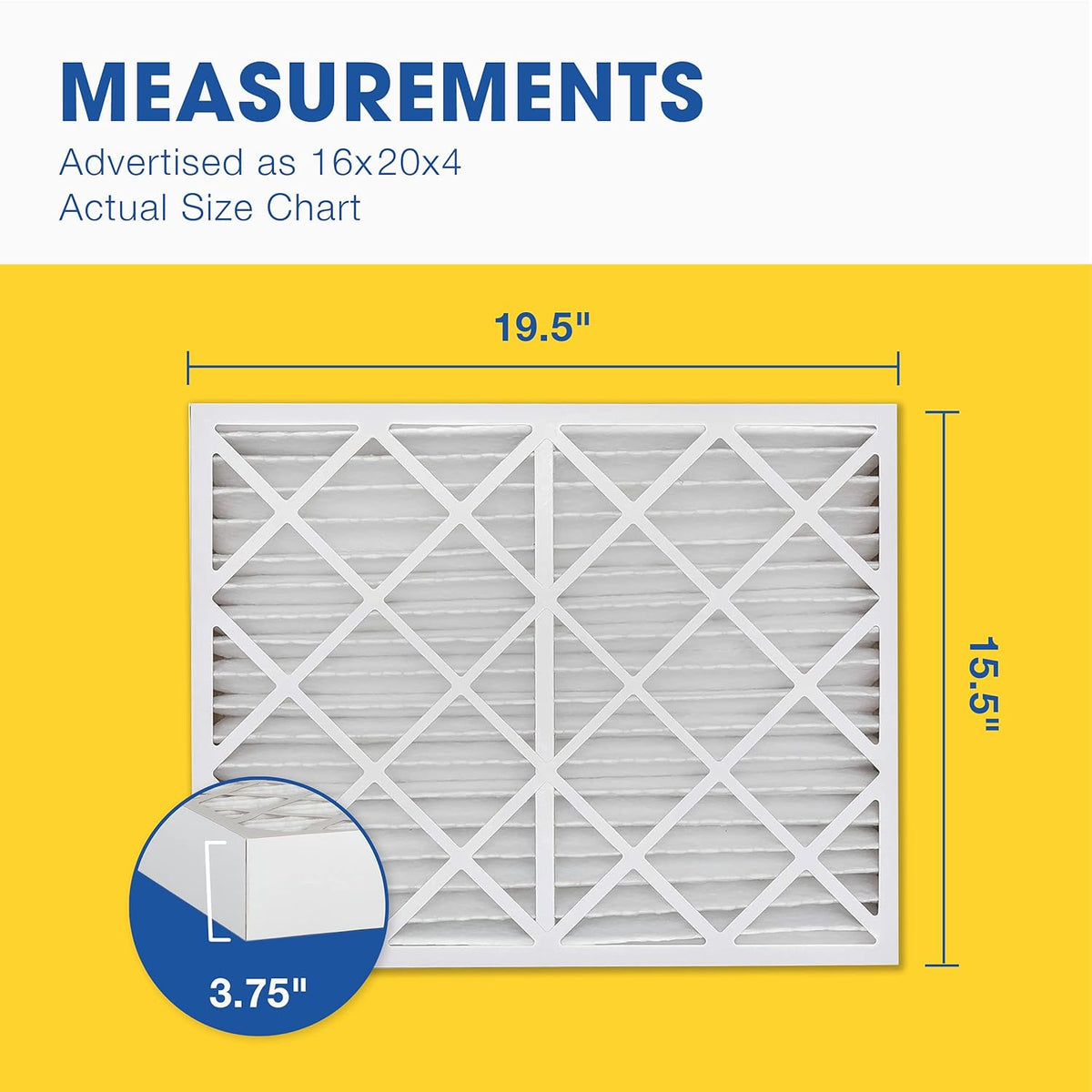 Aerostar 16x20x4 MERV 13 - 6 Count - Pleated HVAC, Furnace & Air Conditioner Filters - Removes