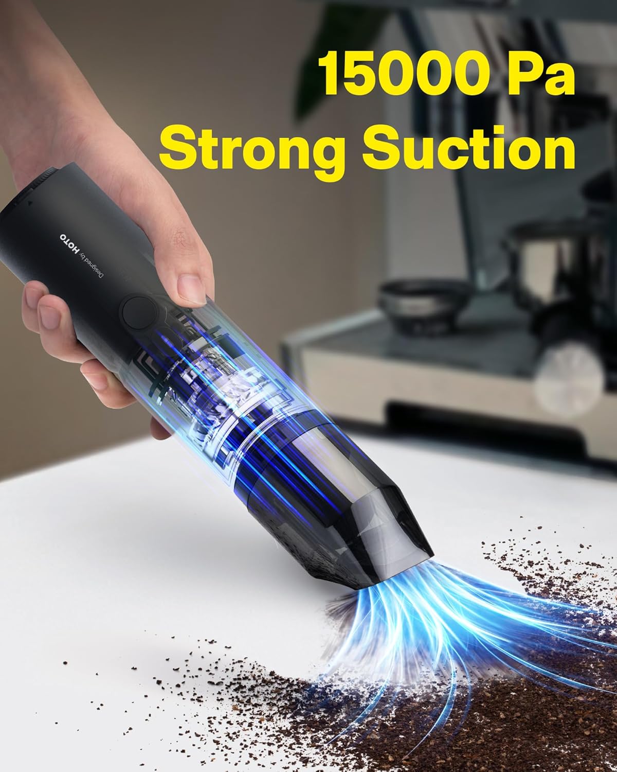 HOTO Handheld Vacuum Cleaner Cordless, Desk Vacuum Cleaner Compressed Electric Air Duster 15000Pa