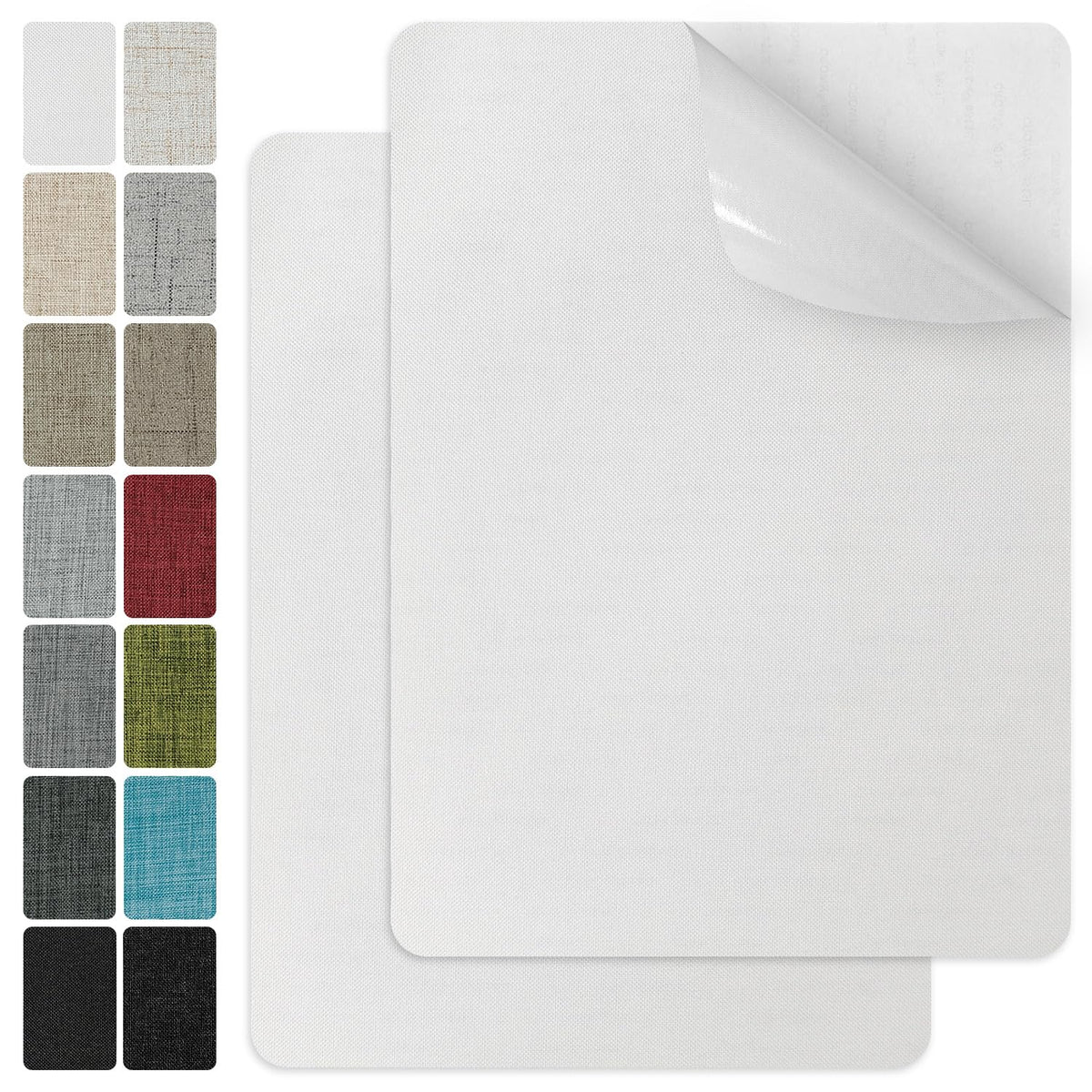 J.CARP 2Pcs Linen Repair Patches, Large Self-Adhesive Fabric Patch for Sofas, Couch, Furniture, Car