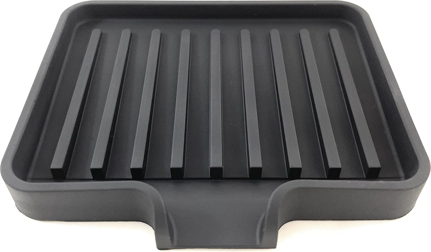Happitasa Silicone Soap Dish Tray and Sponge Holder with Drain Chute, Pack of 2 | Bathroom and