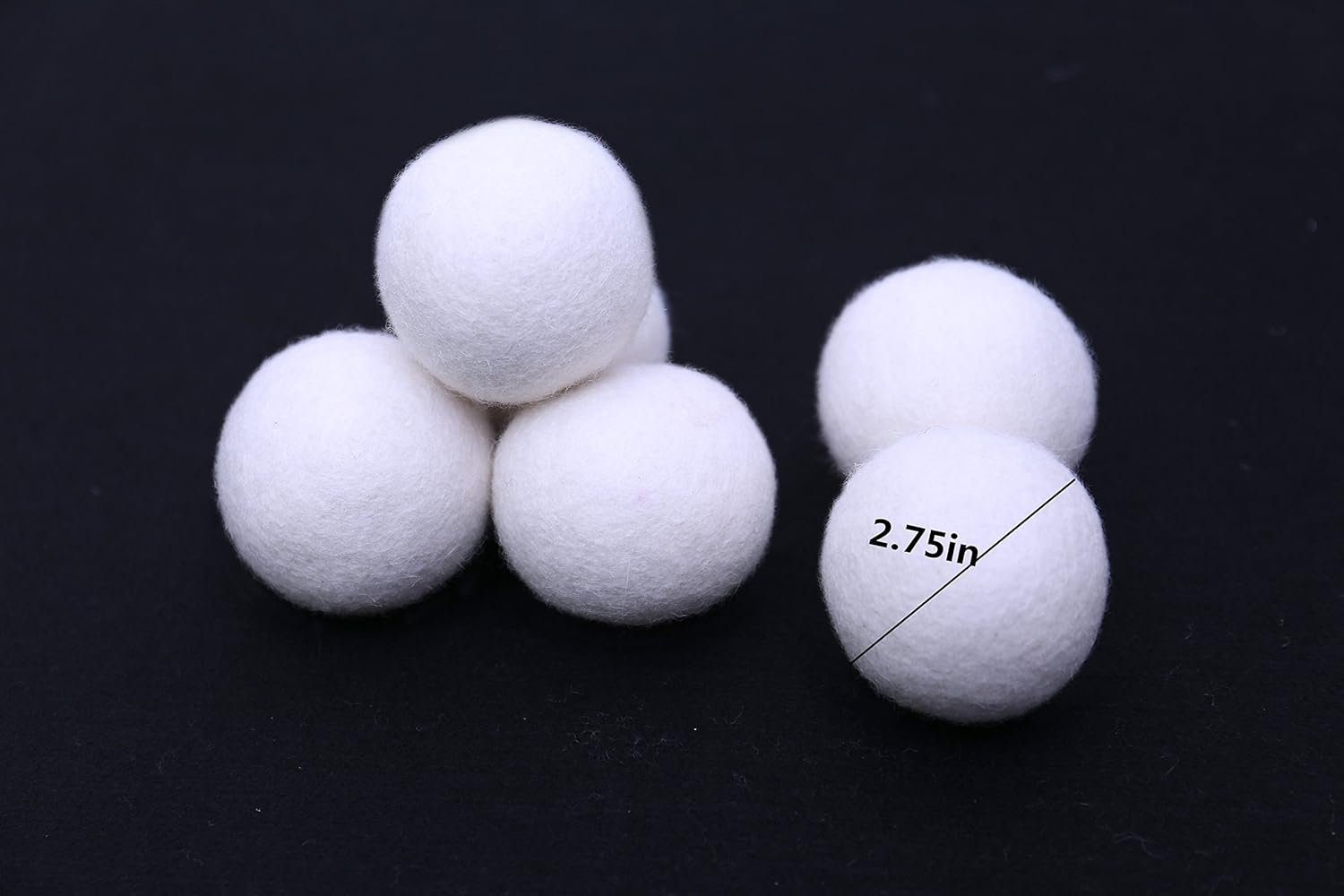 Wool Dryer Balls Organic XL 6-Pack, Reusable Natural Fabric Softener, Reduces Wrinkles,Dryer Sheets