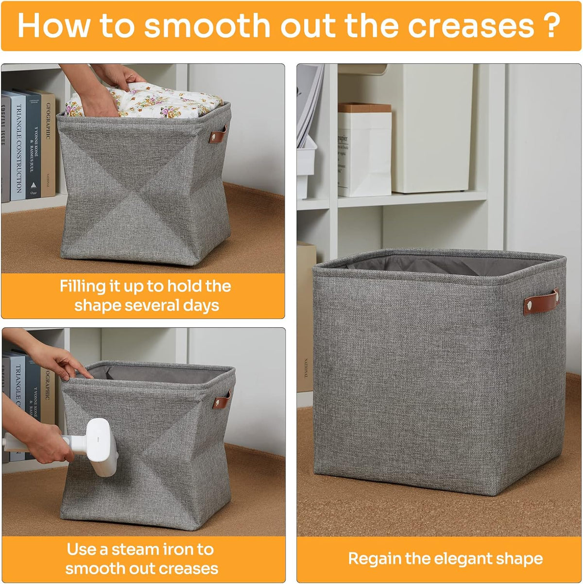 DULLEMELO Cube Storage Boxes,13 inch Fabric Baskets Closet Storage Bins for Home Organization and