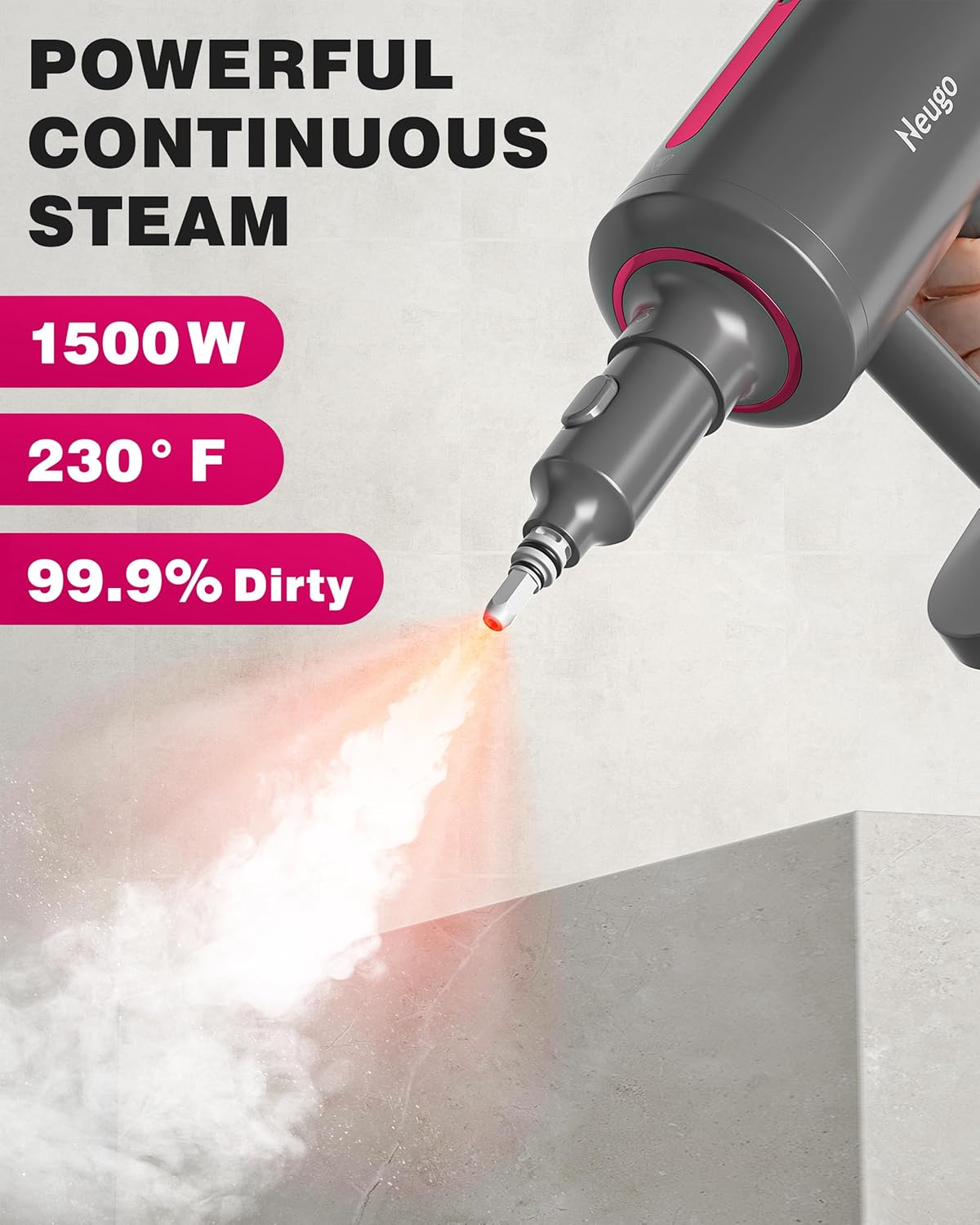Steam Mop for Floor Cleaning, 7in1 Handheld Steamer Cleaner Detachable for Hardwood