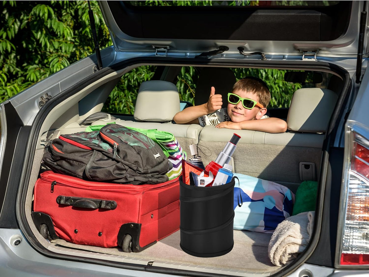 Ginsco 2Packs 4 Gallons New Leakproof Car Trash Can, Large Trash Can Pop-up Collapsible Hanging Car