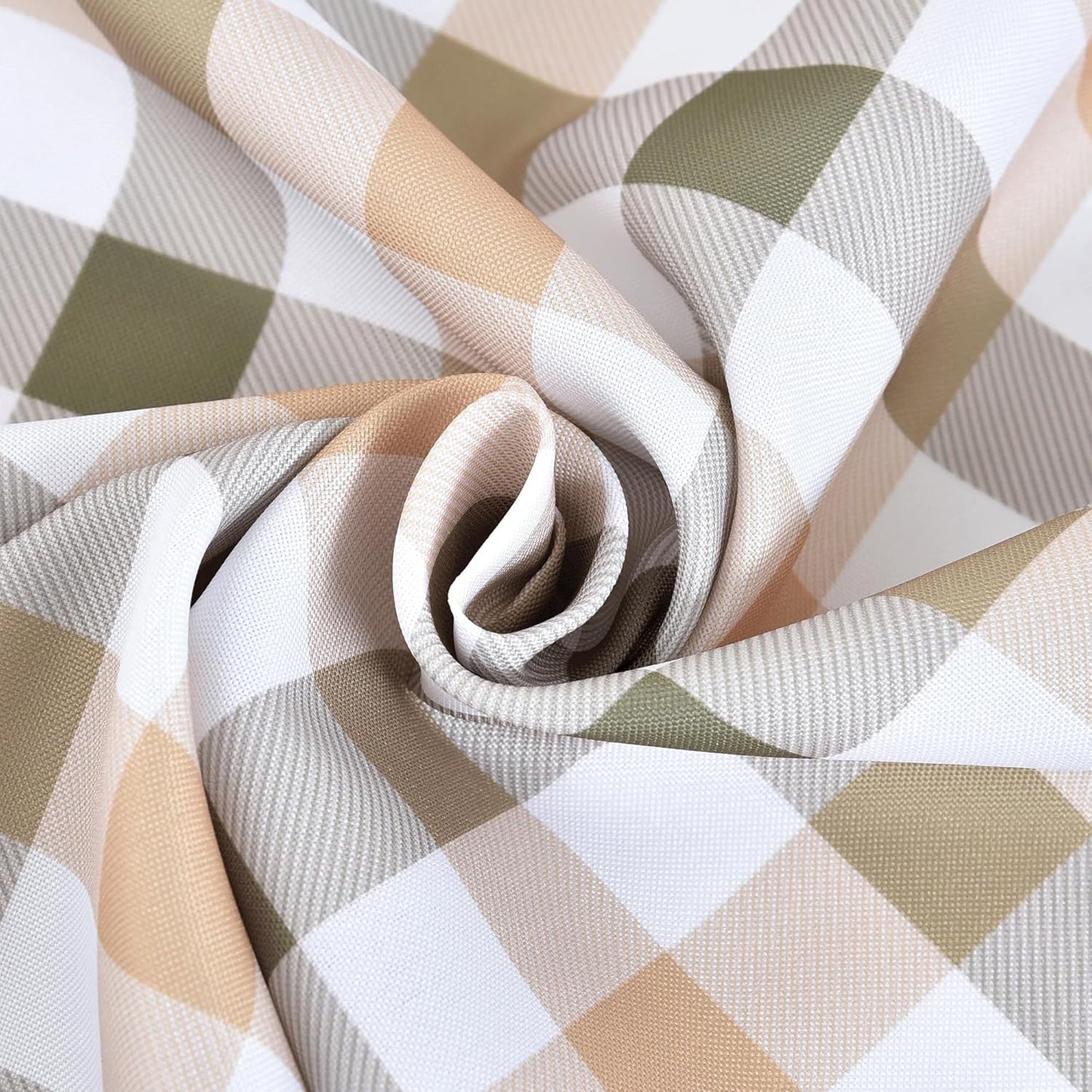 Waterproof Checkered Tablecloth Fabric - Rectangle 58x84 Inch Classic Gingham Buffalo Plaid Table