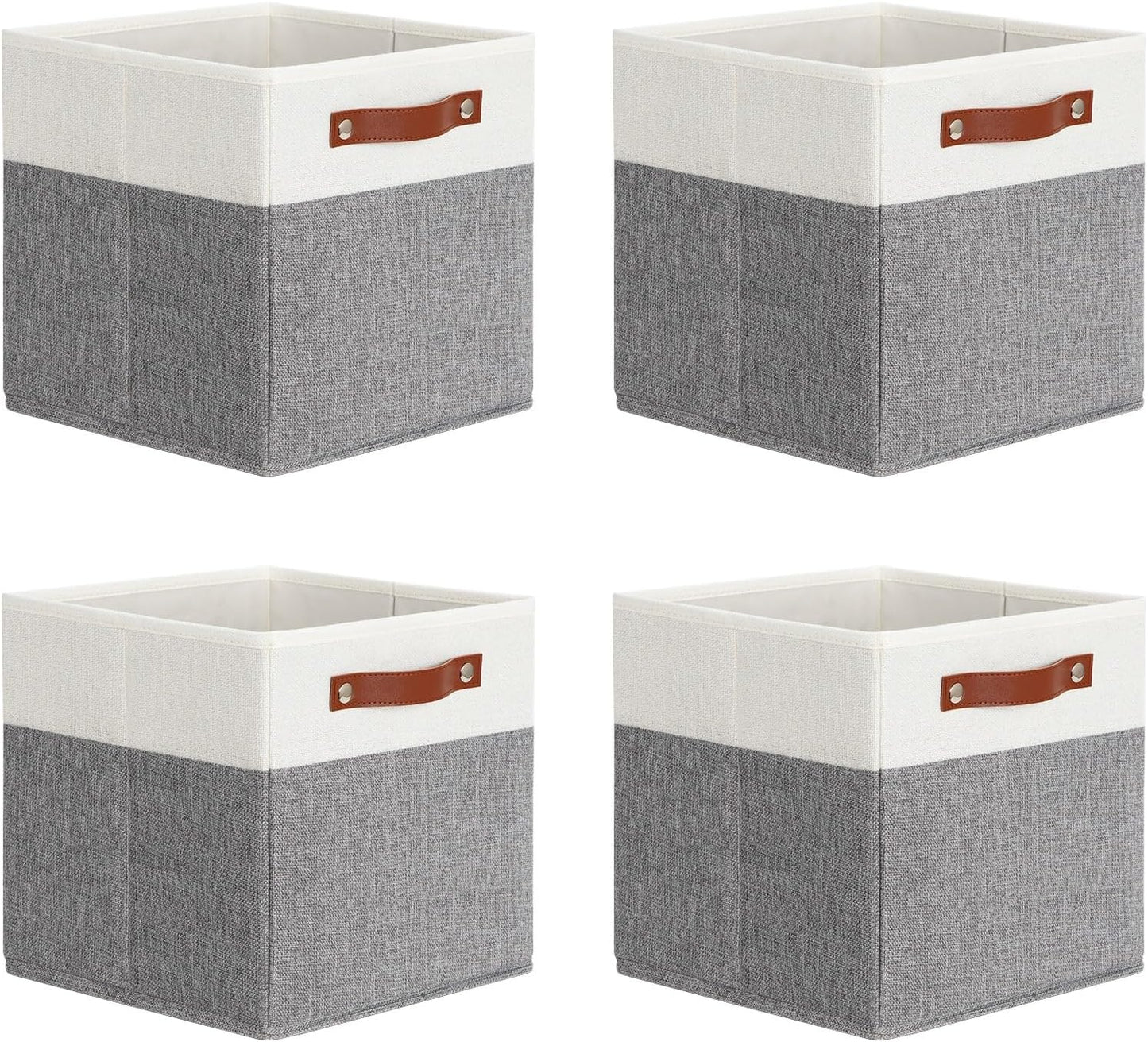 DULLEMELO 11x11 Storage Cubes, Collapsible Sturdy Cube Storage Bins With Handles for