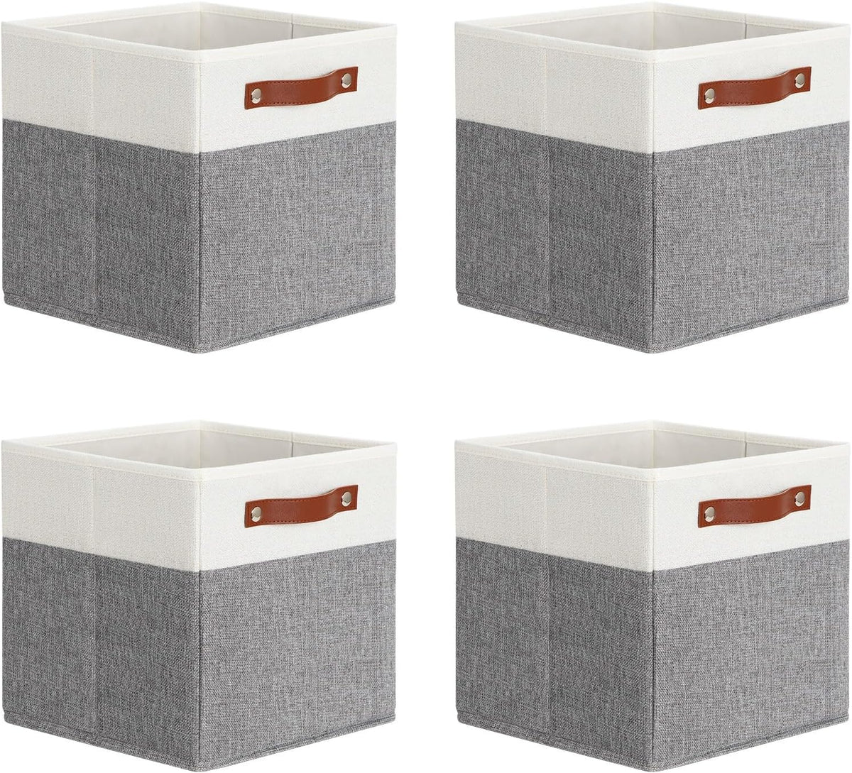 DULLEMELO 11x11 Storage Cubes, Collapsible Sturdy Cube Storage Bins With Handles for