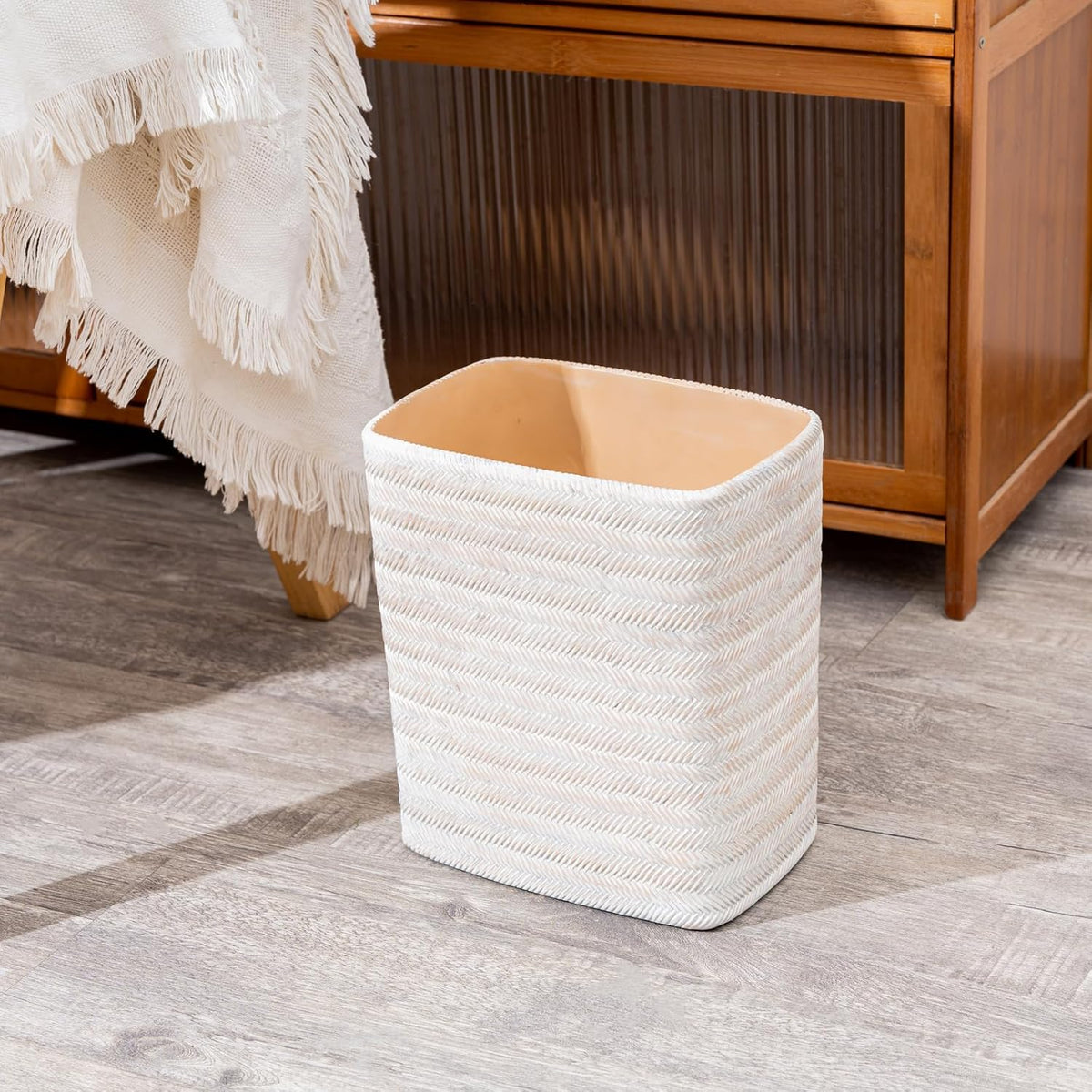 Polytree Bathroom Trash Can 1.8 Gallon Small Kitchen Garbage Can,Decor Wastebasket for Bedroom