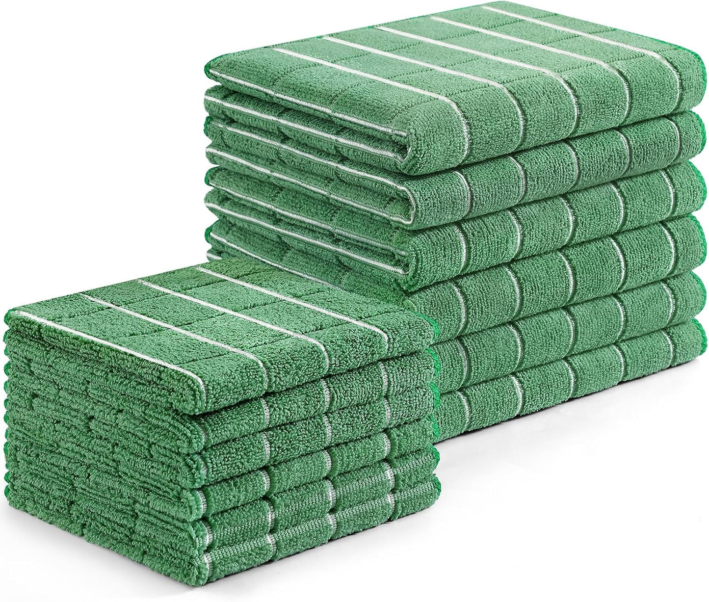 Homaxy Microfiber Kitchen Towels and Dishcloths Set, 12 Pack Soft and Absorbent Dish Hand Towels