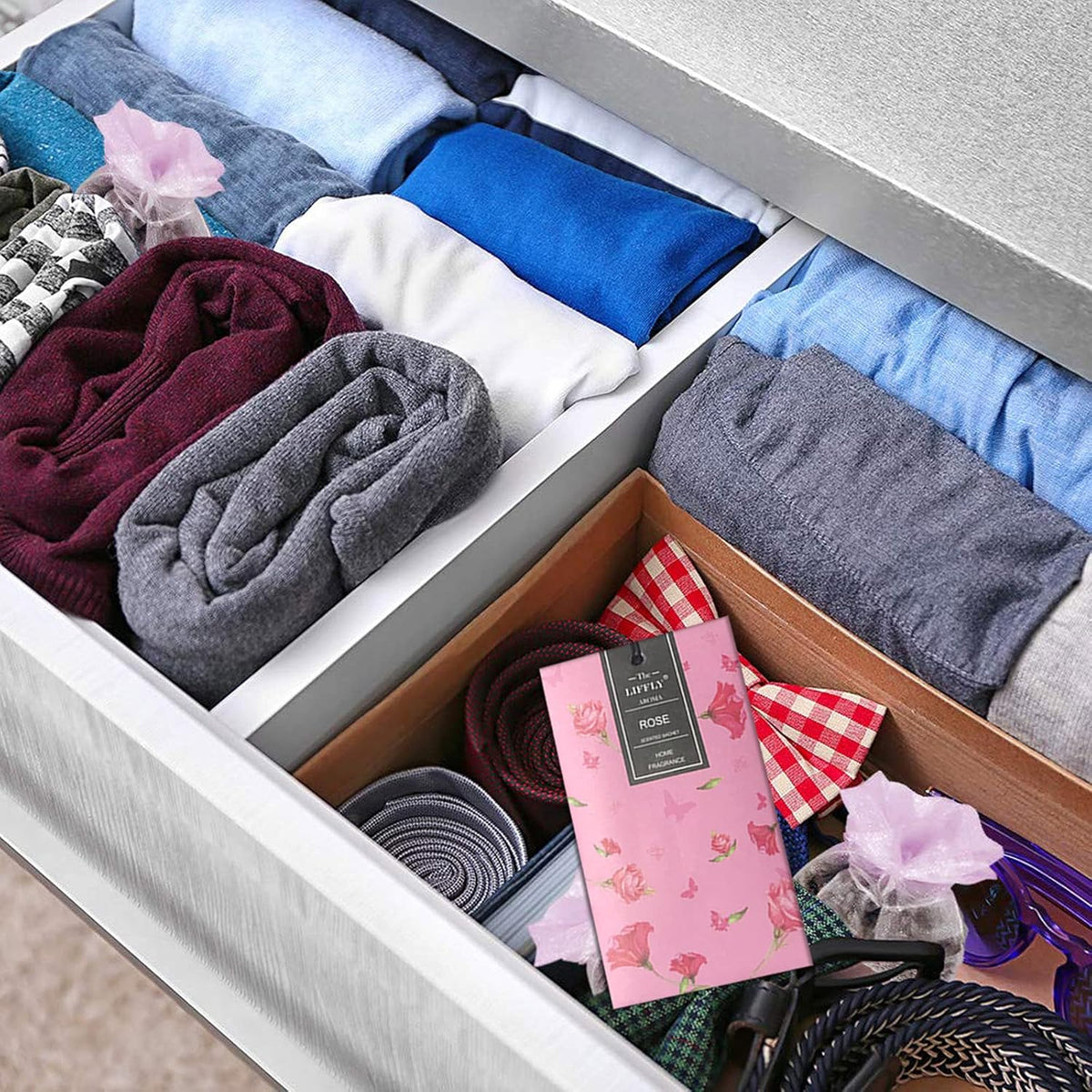 14 Packs Rose Scented Sachets for Drawers and Closets