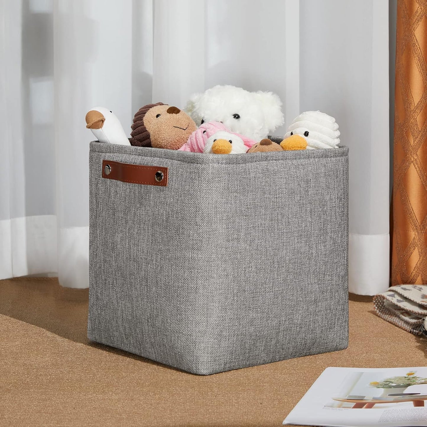 DULLEMELO Square Storage Cubes Baskets for Gifts Empty, 11 inch Cube Stroage Bins Linen Closet