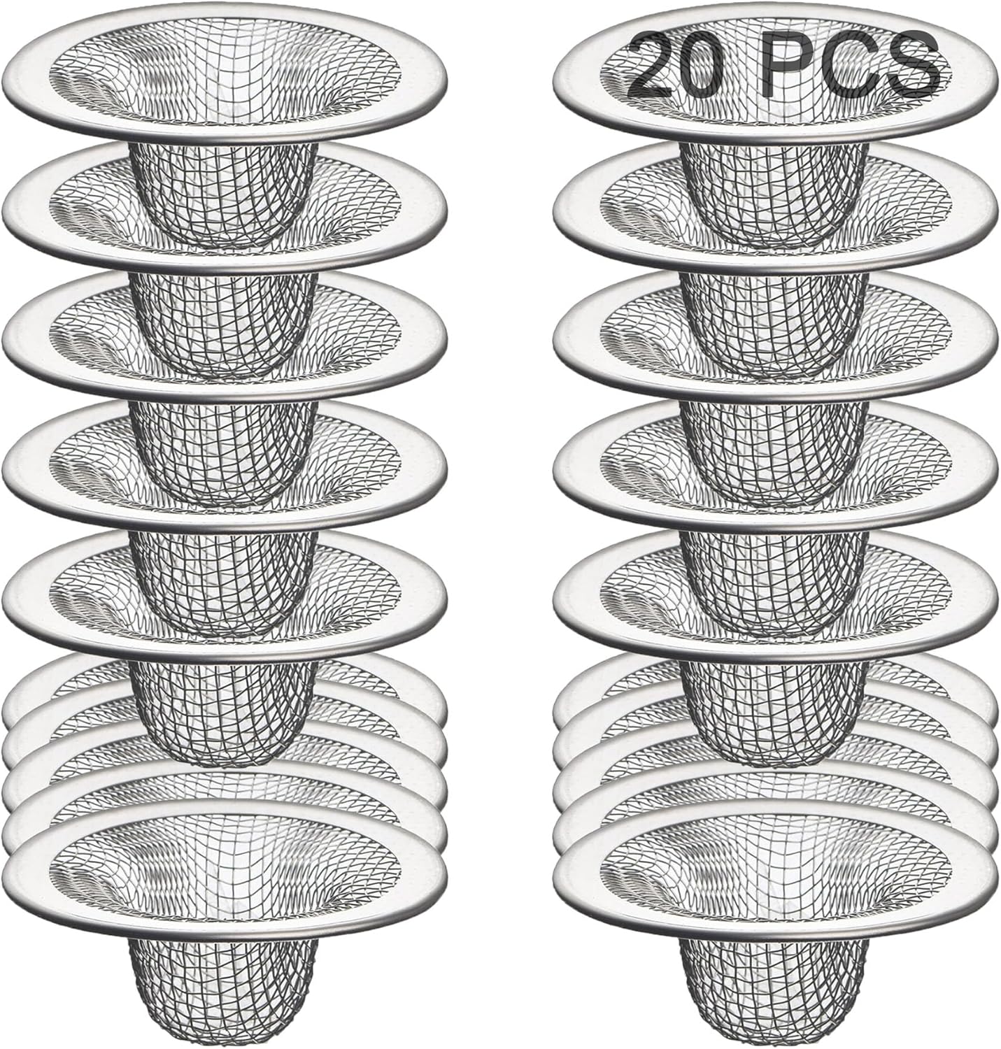 20Pcs Small Drain Mesh Basket, 2.125'' Bathroom Sink Drain Strainer Screen Mesh Sink Strainer Hair