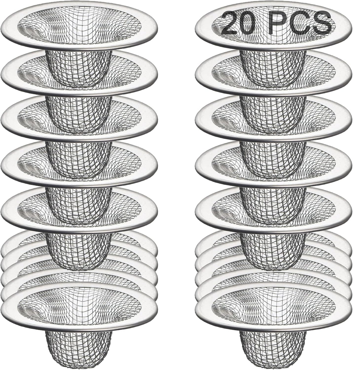 20Pcs Small Drain Mesh Basket, 2.125'' Bathroom Sink Drain Strainer Screen Mesh Sink Strainer Hair