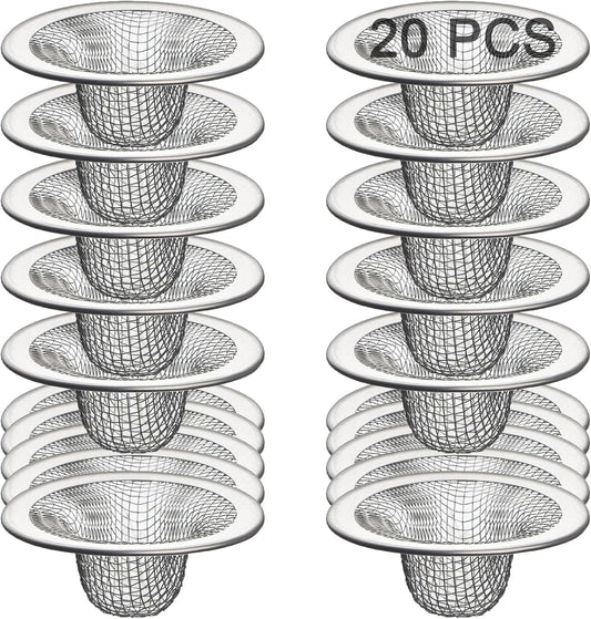 20Pcs Small Drain Mesh Basket, 2.125'' Bathroom Sink Drain Strainer Screen Mesh Sink Strainer Hair