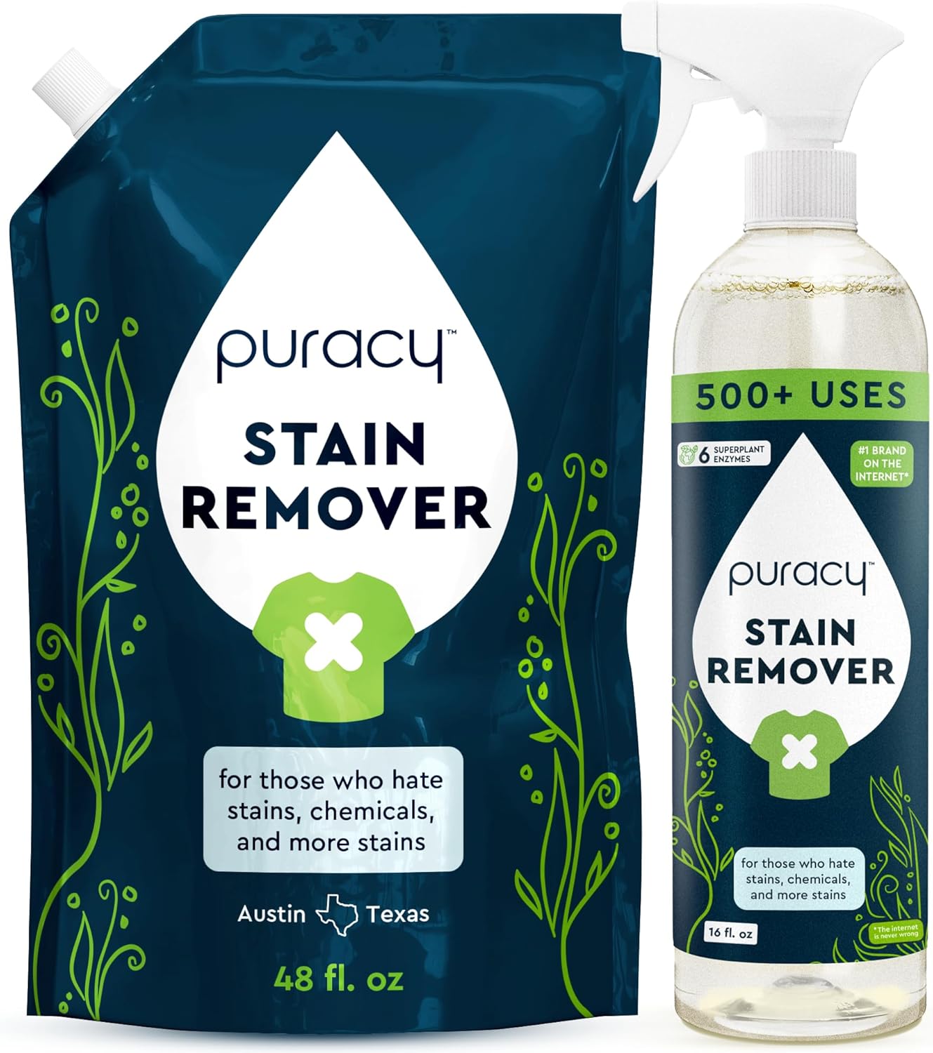Puracy Stain Remover, Natural Based Travel and Laundry Stain Cleaner for Clothes, Baby Essentials