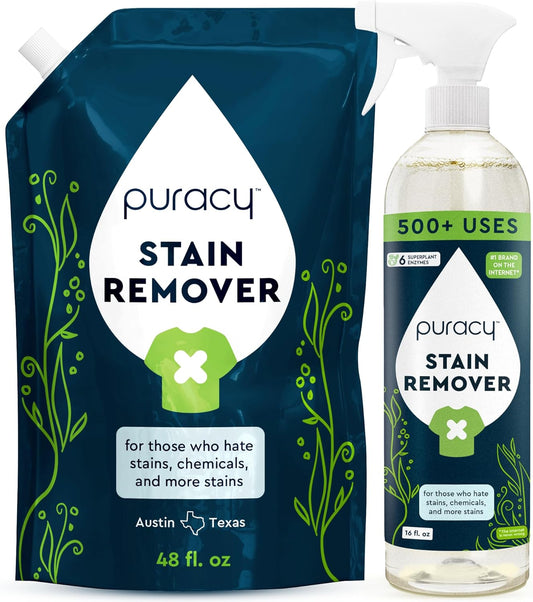 Puracy Stain Remover, Natural Based Travel and Laundry Stain Cleaner for Clothes, Baby Essentials