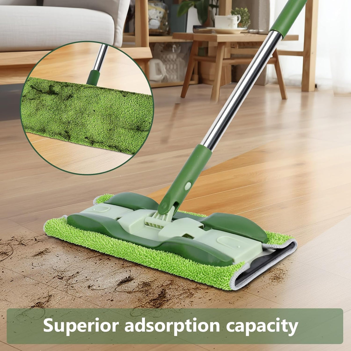 Microfiber Mops for Floor Cleaning,Masthome Professional Floor Mops with Washable Pads 4pcs,Wet Dry