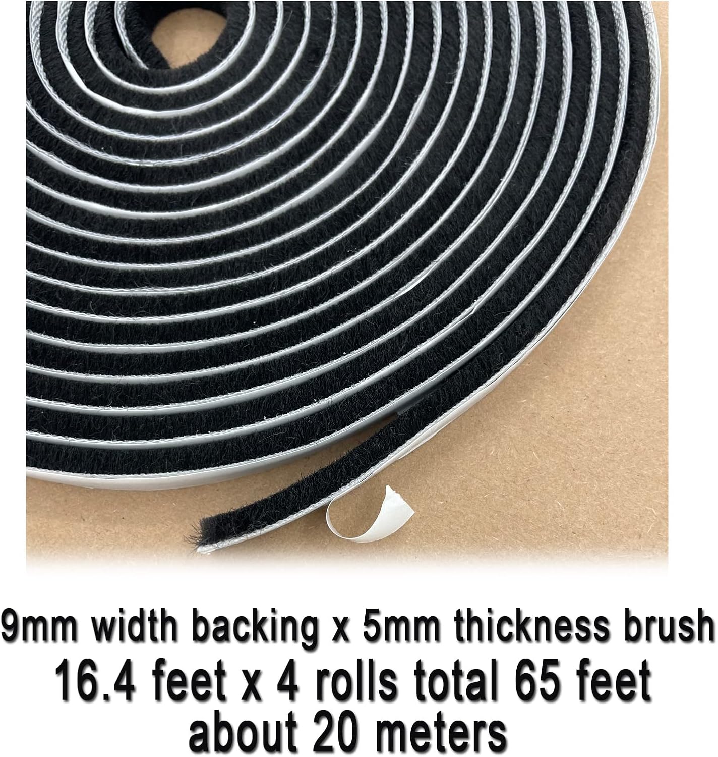 Window Weather Stripping Brush for Sliding Door Frame, Pile Self Adhesive Weather Strip Seal Strip