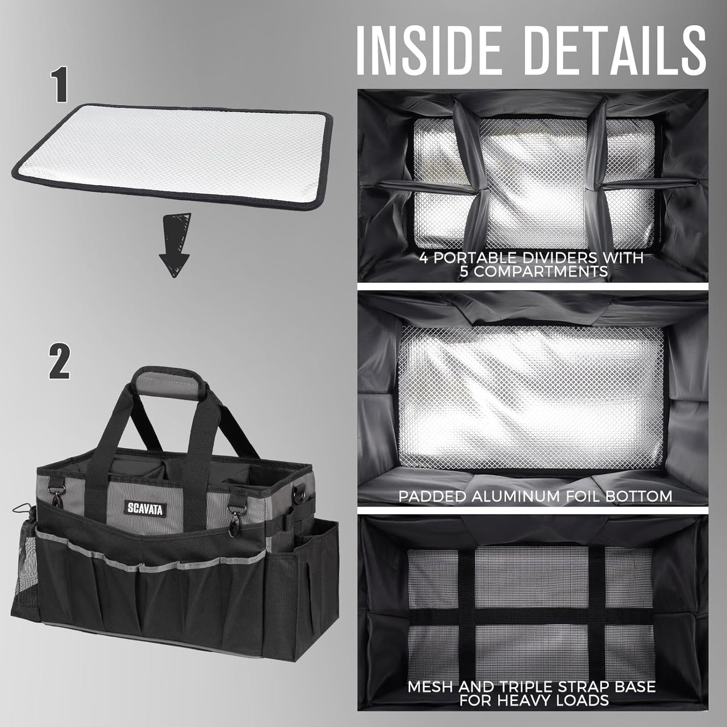 Wearable Cleaning Caddy Bag, Cleaning Caddy Supplies Organizer with Handle & Shoulder Straps for