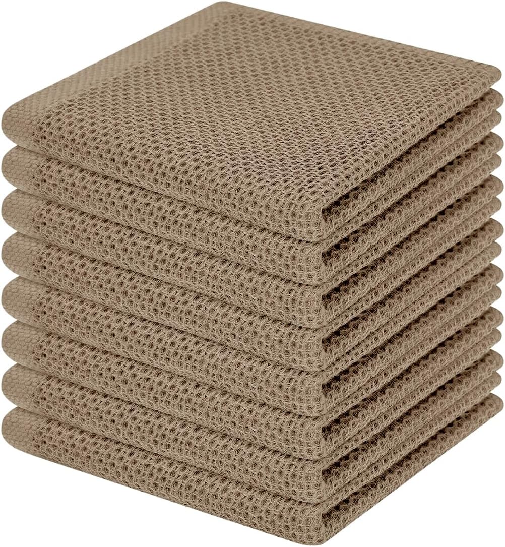 Homaxy 100% Cotton Waffle Weave Kitchen Dish Cloths, Ultra Soft Absorbent Quick Drying Dish Towels