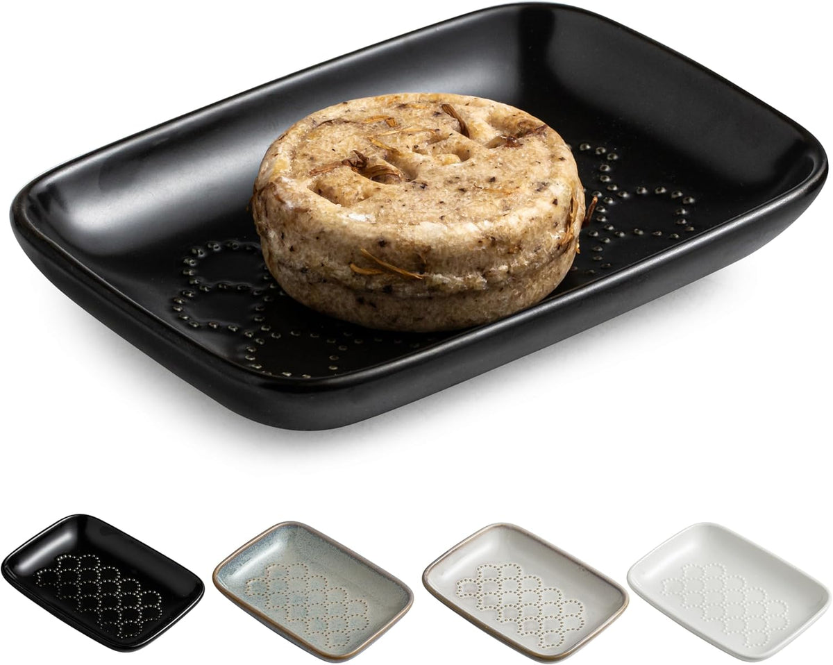 Gomakren Soap Dish for Shower, Ceramic Soap Dishes for Bar Soap Sponge, Halloween Shower Soap